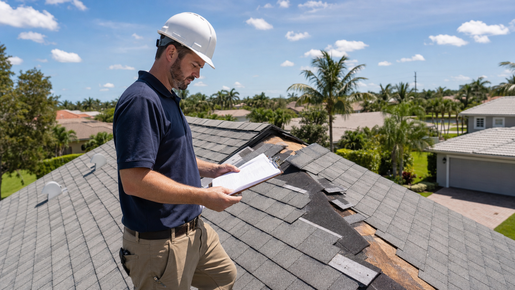 Florida building code inspection on residential roof