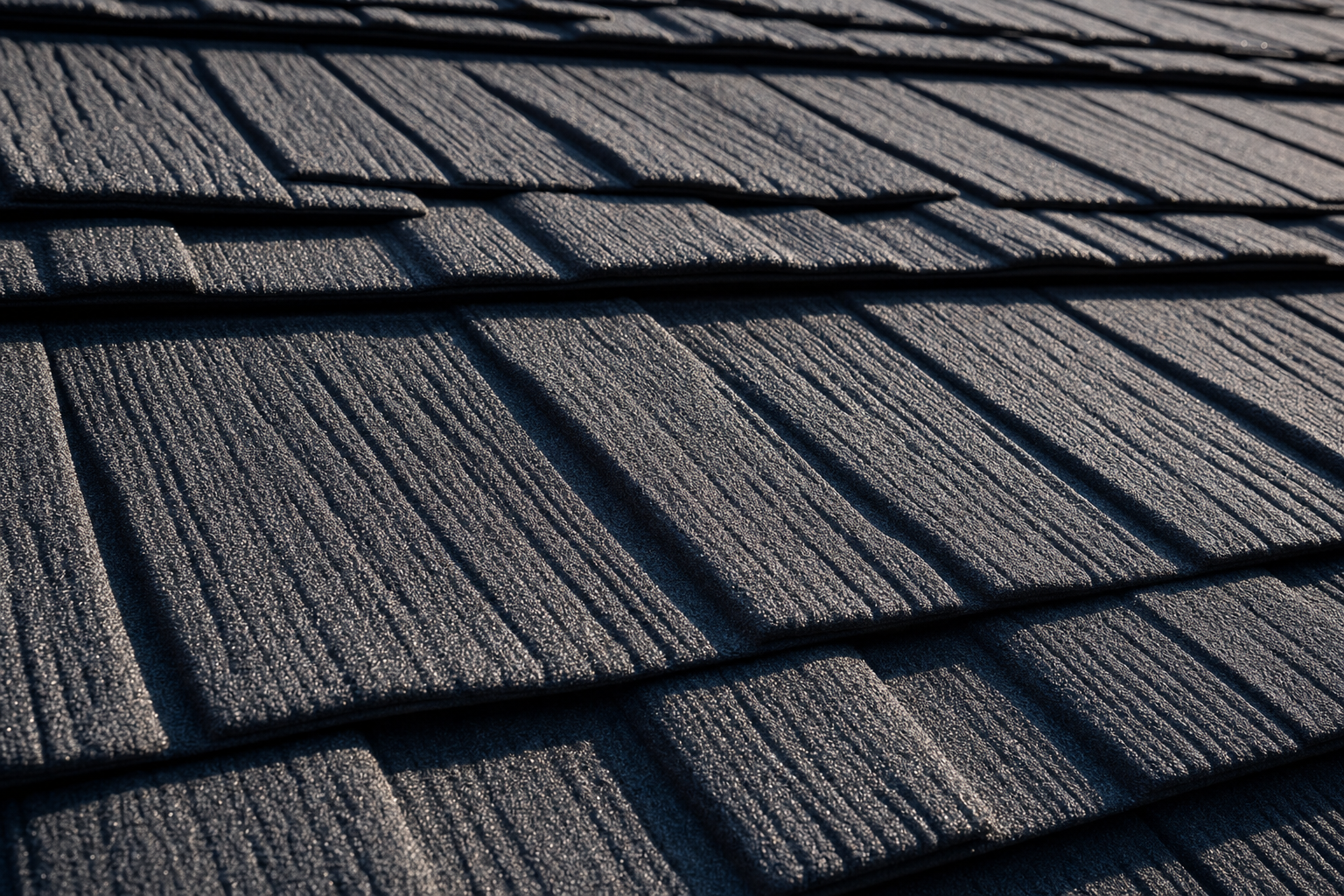 Stone-coated metal shake profile texture
