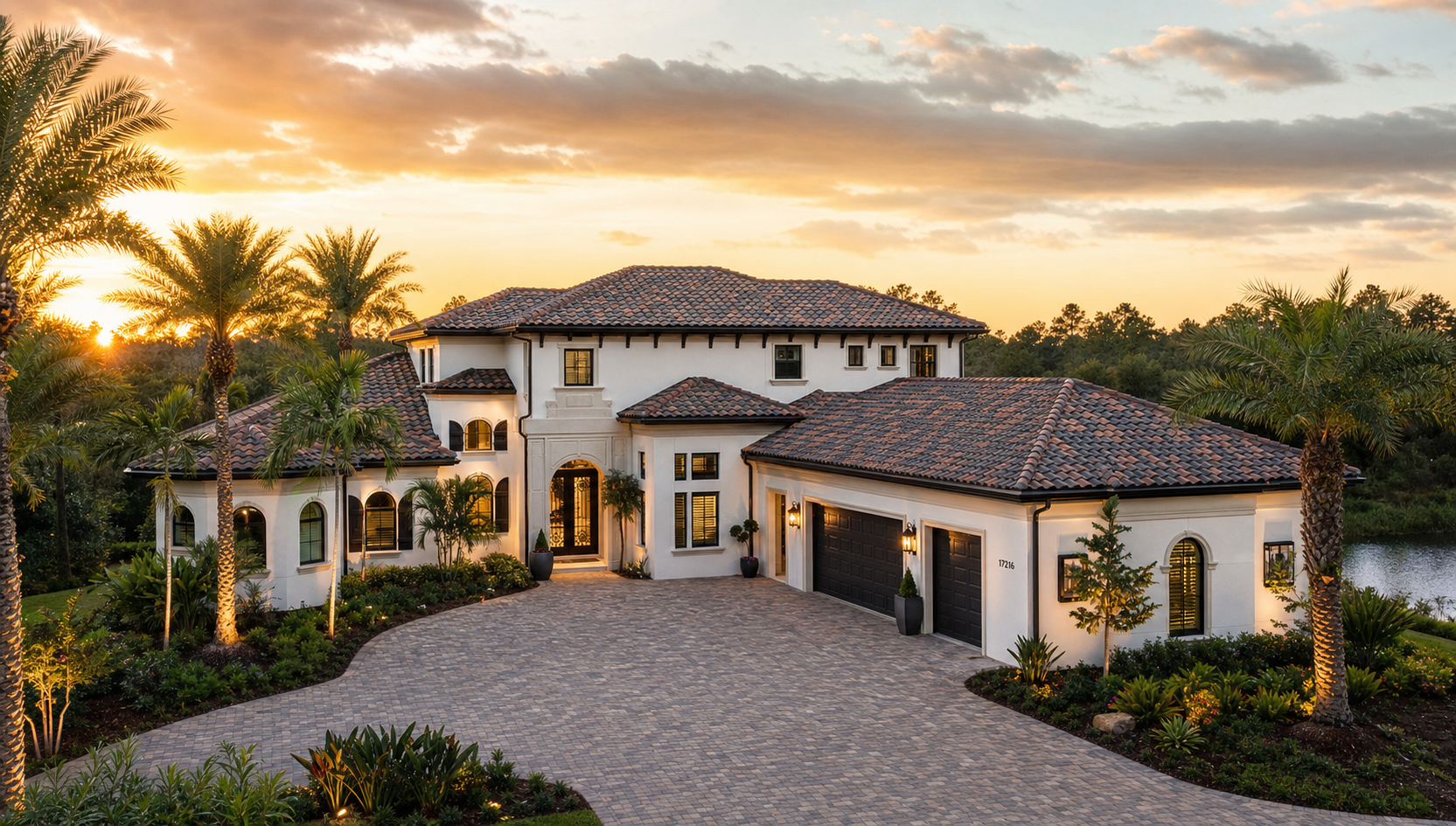 Newpoint concrete tile roofing on luxury Florida home